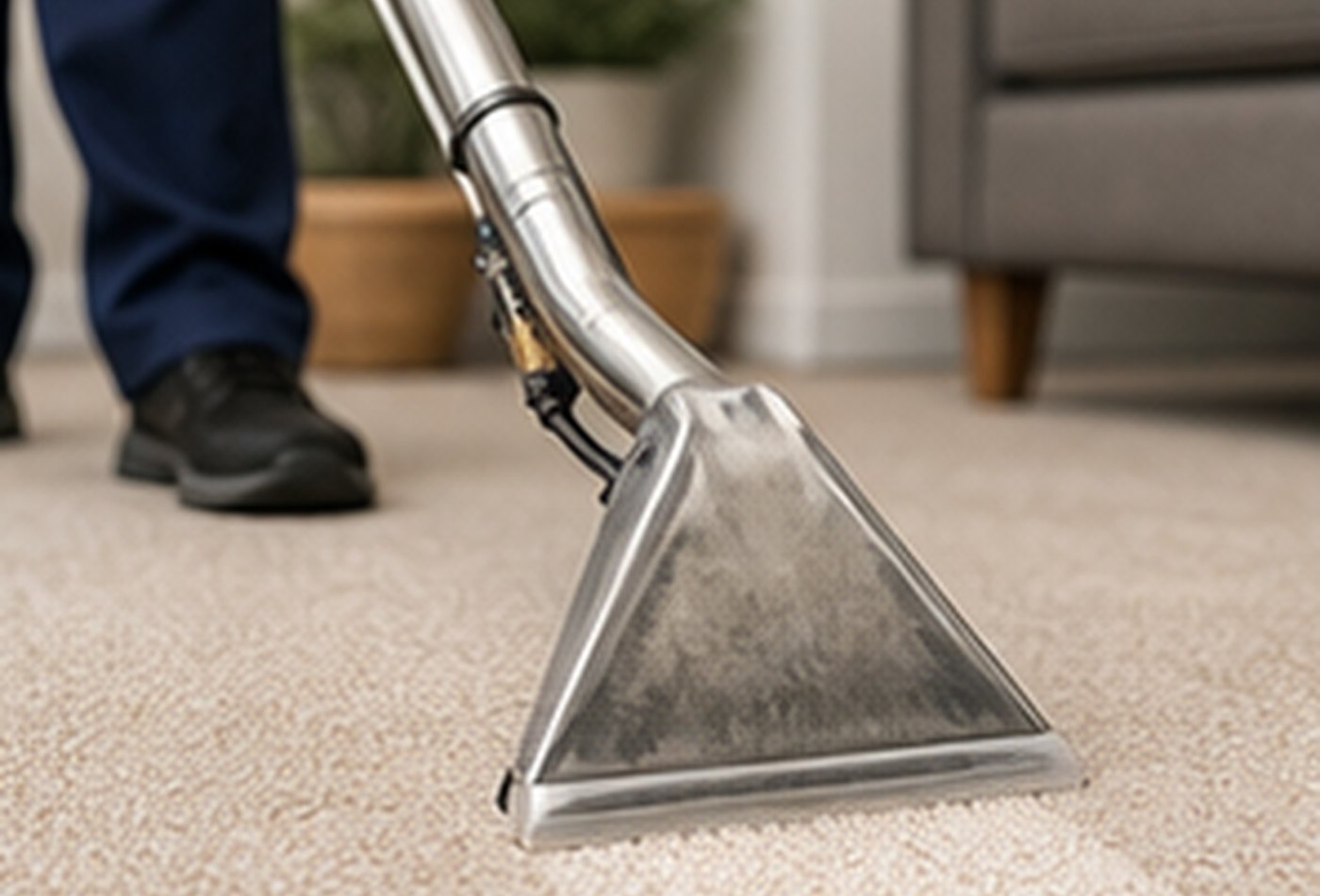 Professional carpet cleaning in a Denver apartment